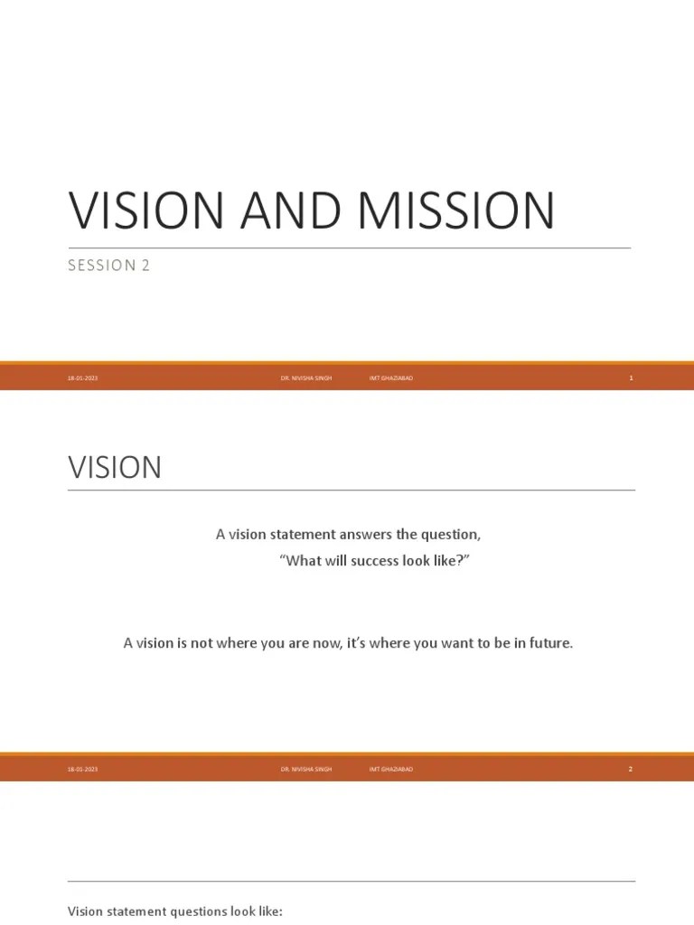 Vision and Mission PDF Goal Employment