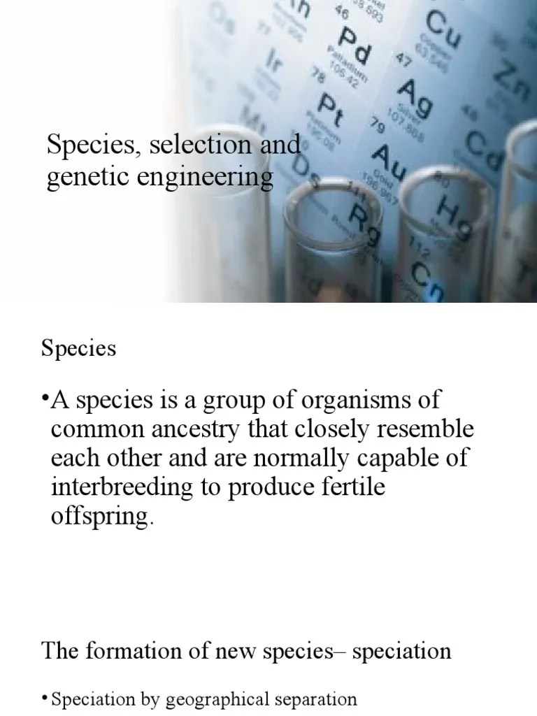 Species, Selection and Engineering PDF Natural Selection
