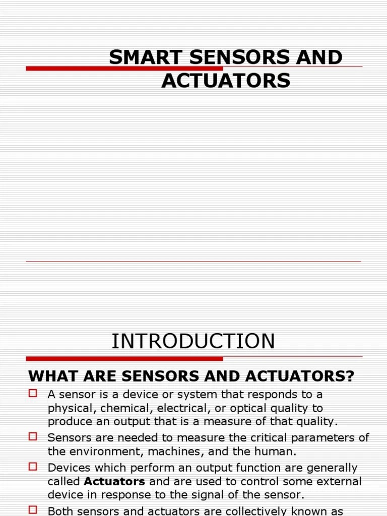 Smart Sensors and Actuators PDF Sensor Actuator