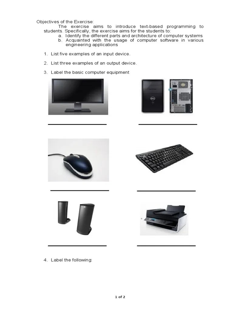 LabExer1 Computer Parts and Functions ABE103 PDF