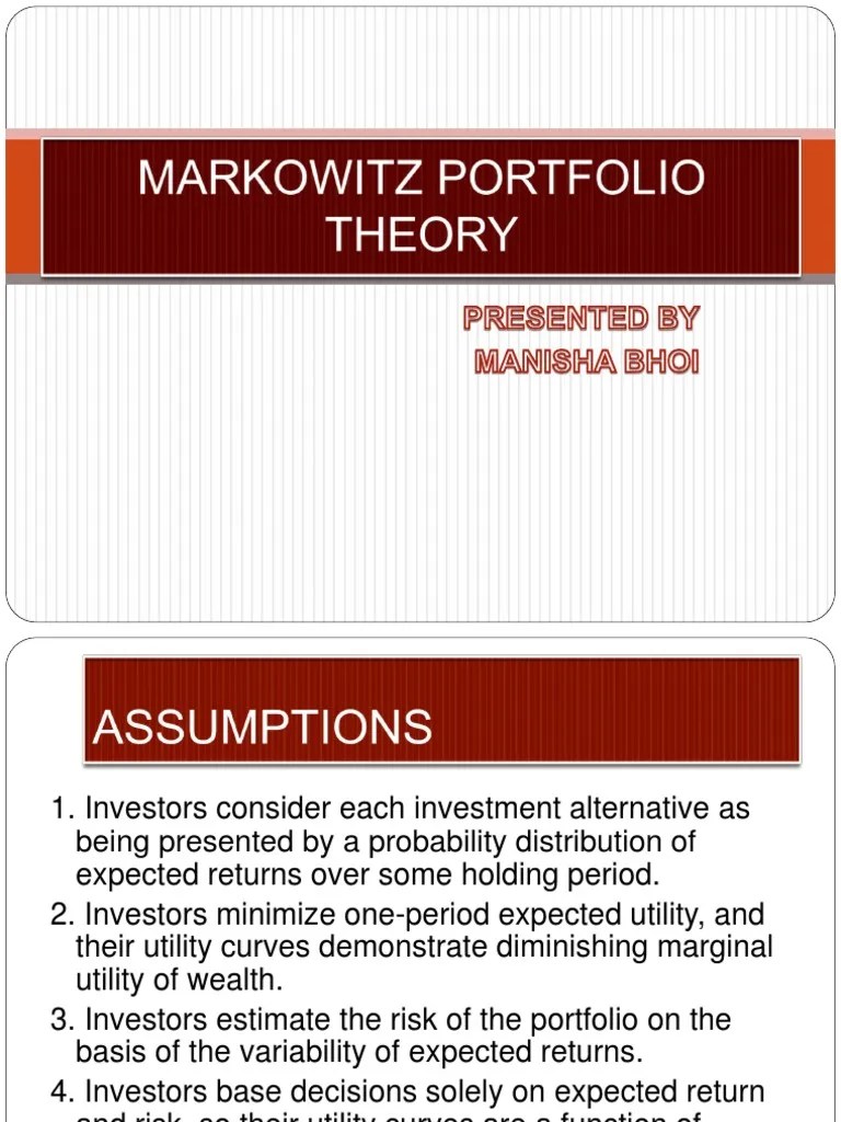 Markowitz Portfolio Theory Portfolio (Finance) Business Economics