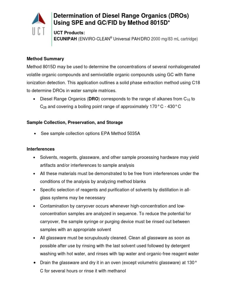 EPA Method 8015D Download Free PDF Gas Chromatography Chemical