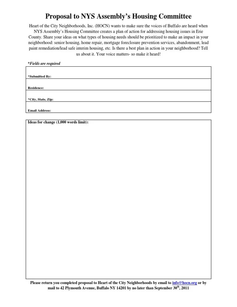 Community Proposal To NYS Assembly PDF