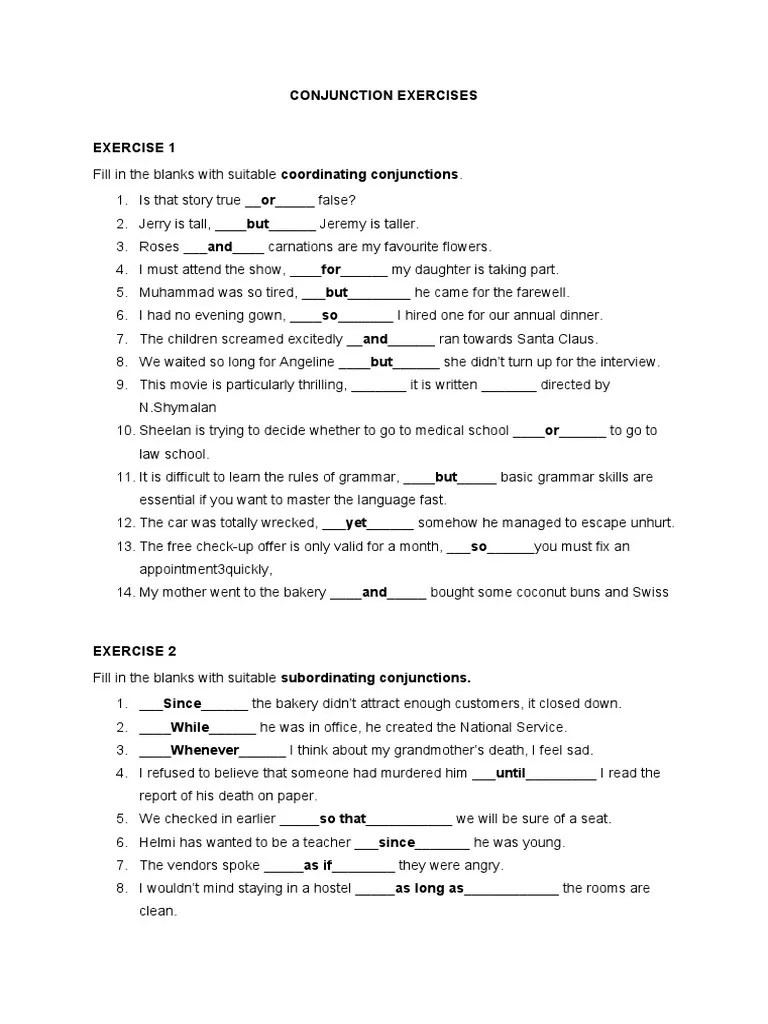 Conjunction Exercise 1 PDF