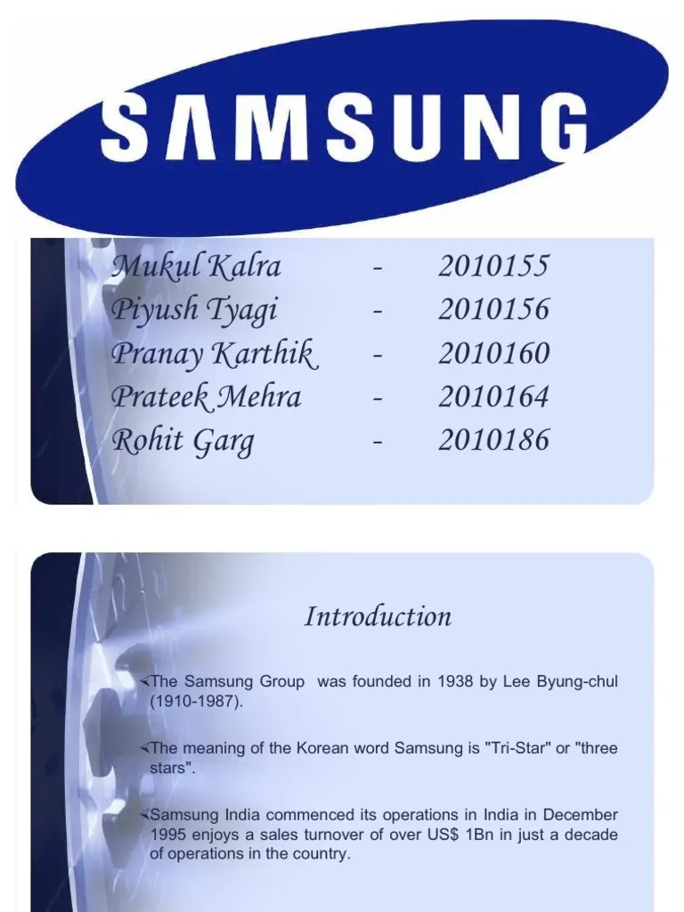 Marketing Mix for Samsung India