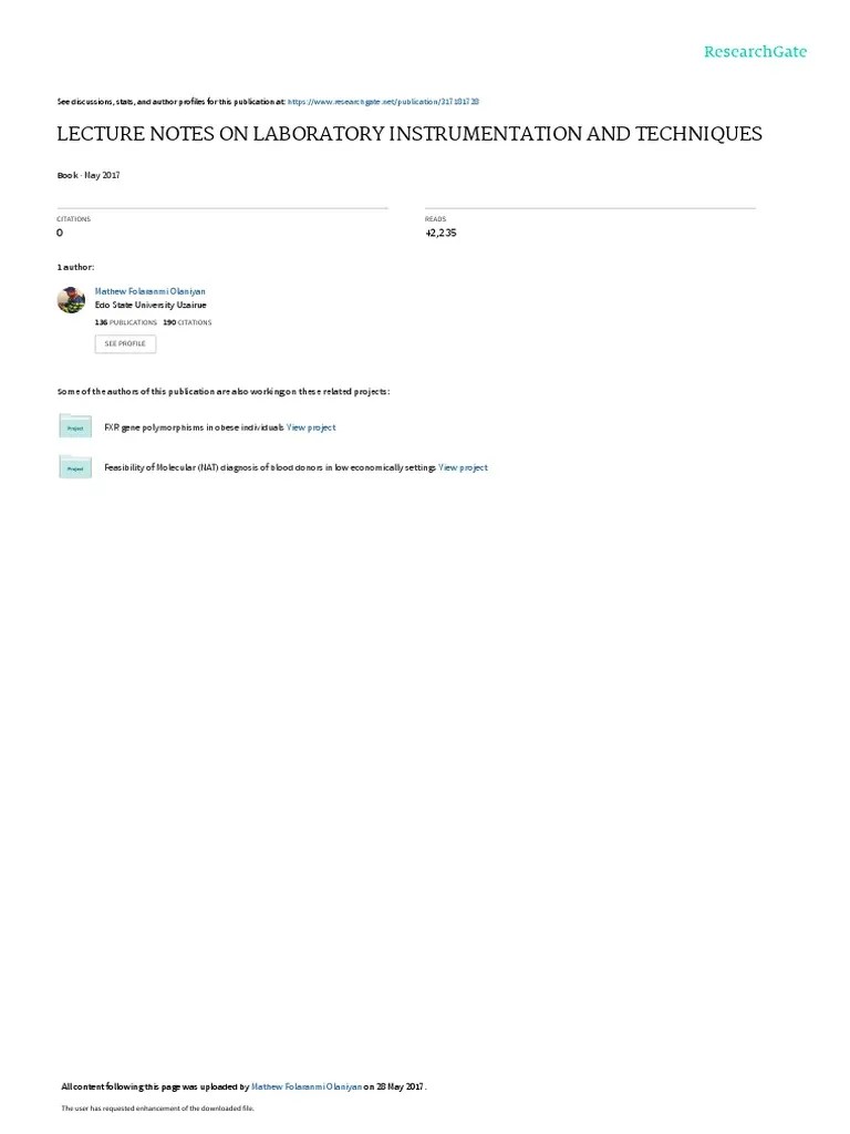 Laboratory Instrumentation and Techniques for Sterilization