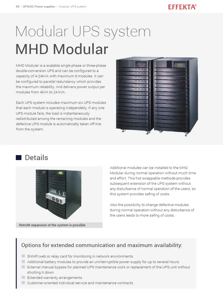 Scalable Modular UPS System with HotSwappable Modules for Increased