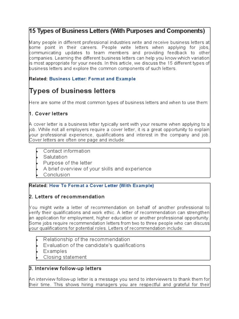 An InDepth Guide to 15 Common Types of Business Letters Their