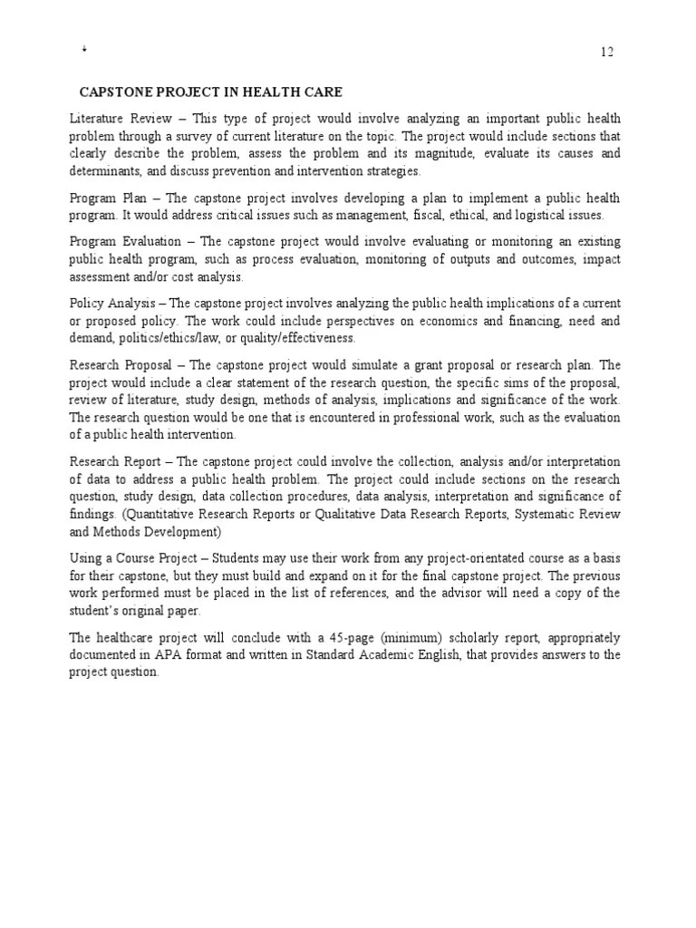 Capstone Project Format PDF Evaluation Methodology