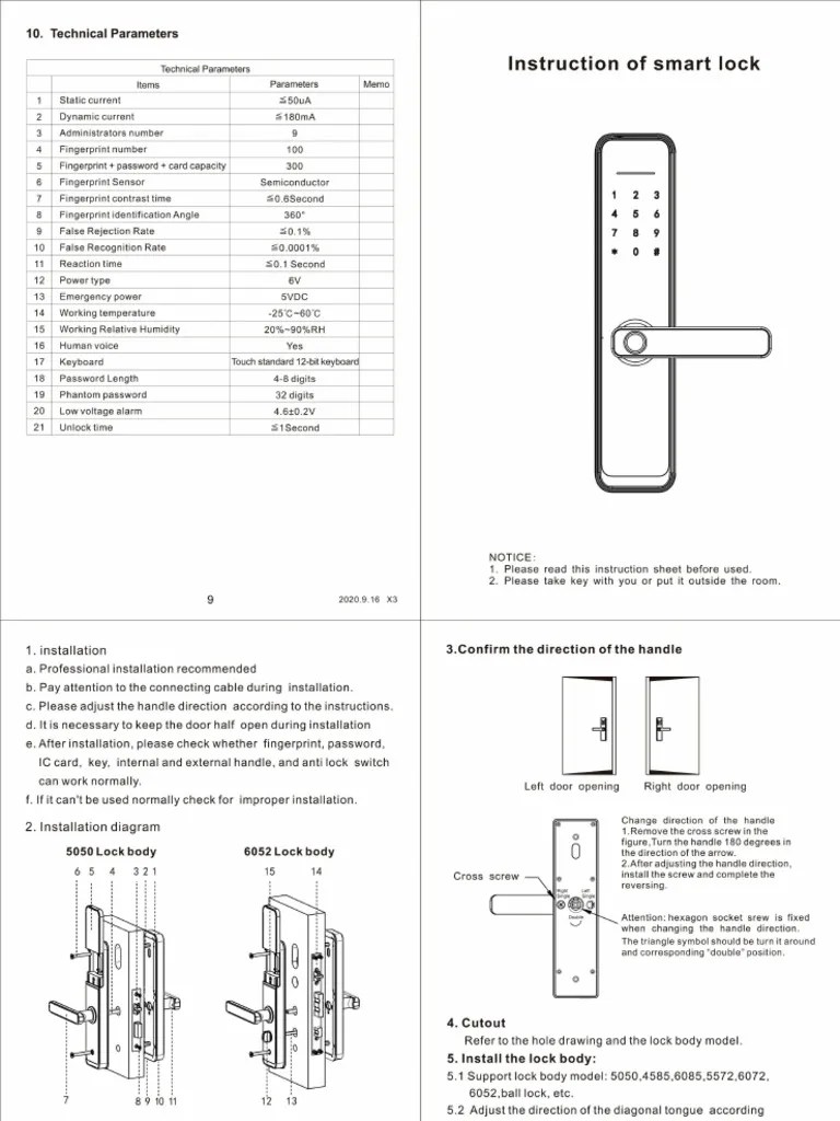 Manual of Smart Door Lock | PDF