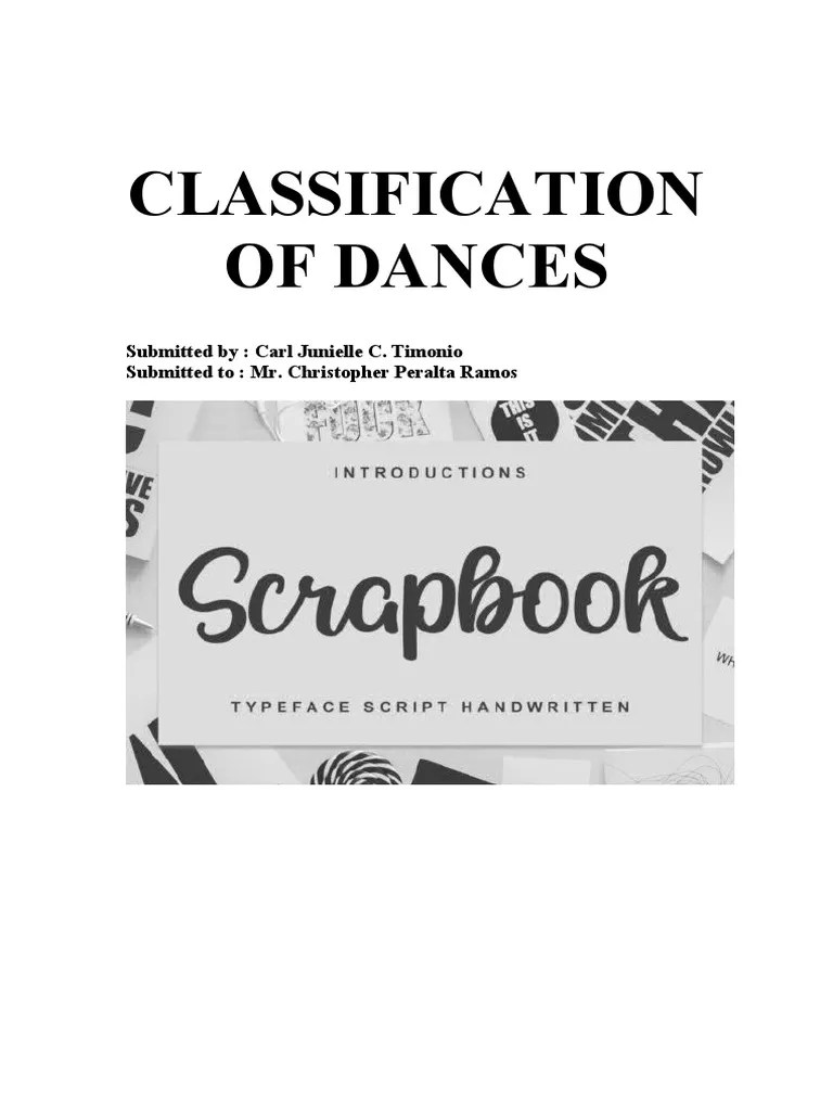 Classification of Dances PDF