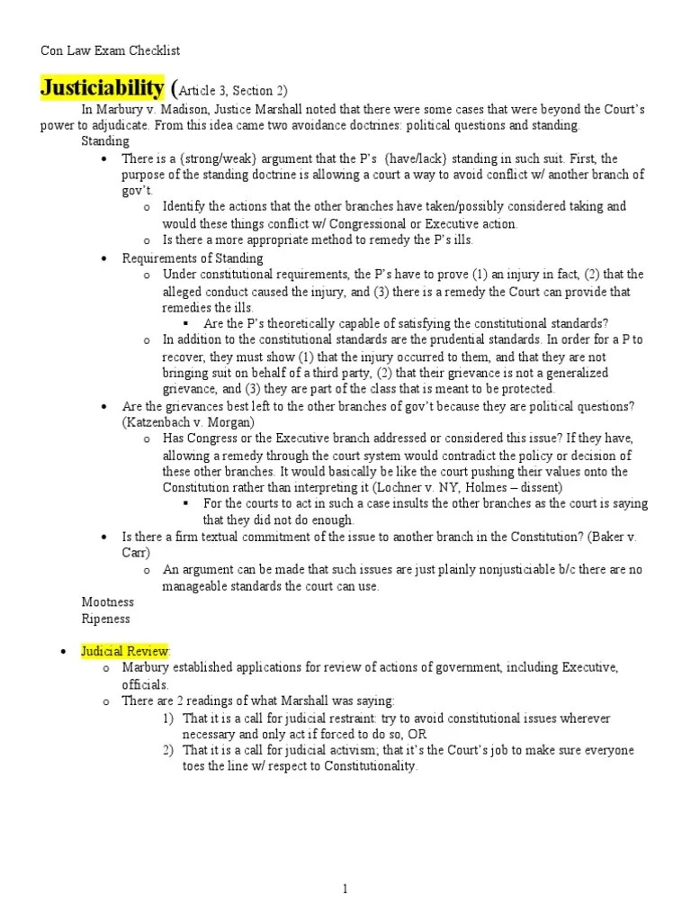 Canned Answers PDF Commerce Clause Standing (Law)