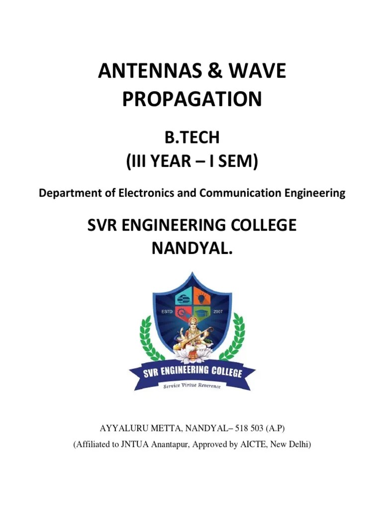 Antennas & Wave Propagation B.Tech (Iii Year I Sem) PDF Antenna