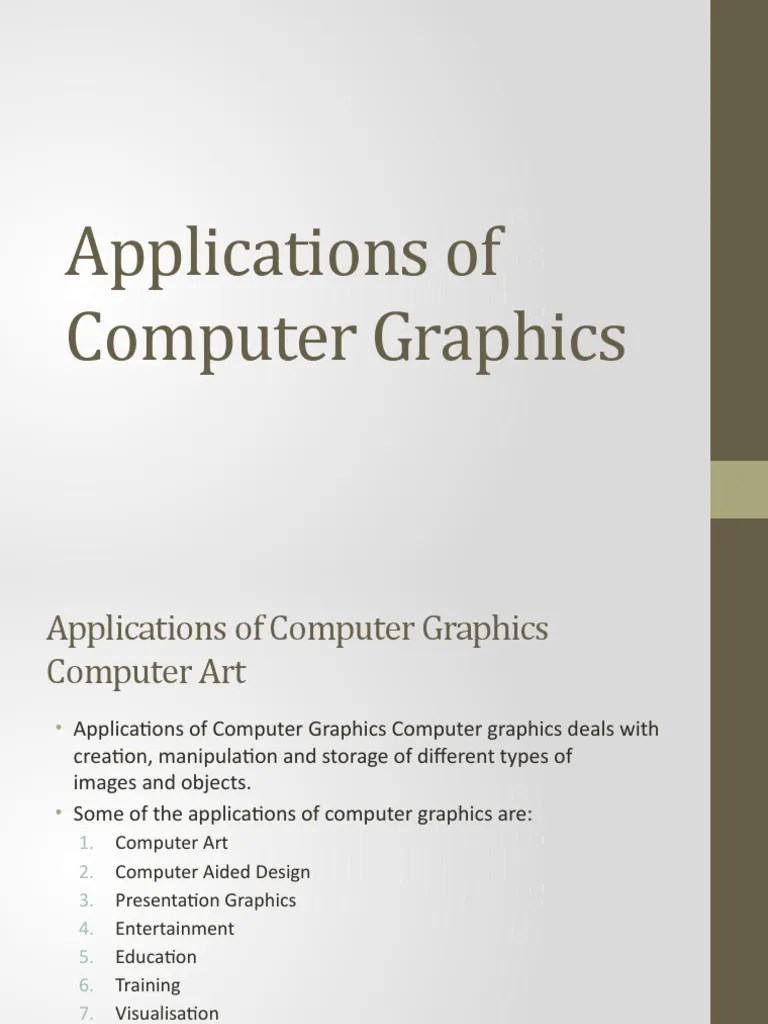 Applications of Computer Graphics PDF Graphics Computer Aided Design