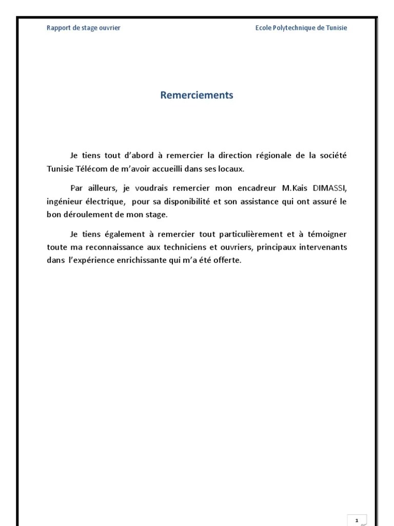 Mon Rapport de Stage Ouvrier