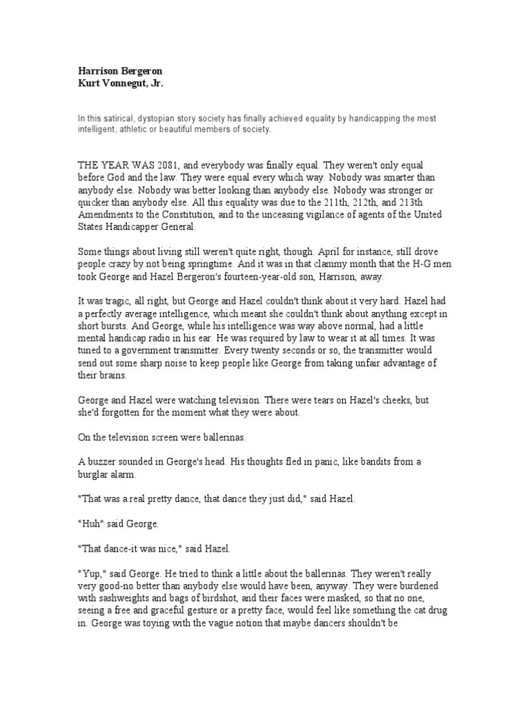 Harrison Bergeron PDF