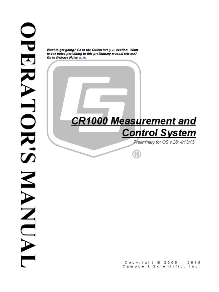 CR1000 Measurement and Control System PDF Safety Computer Programming