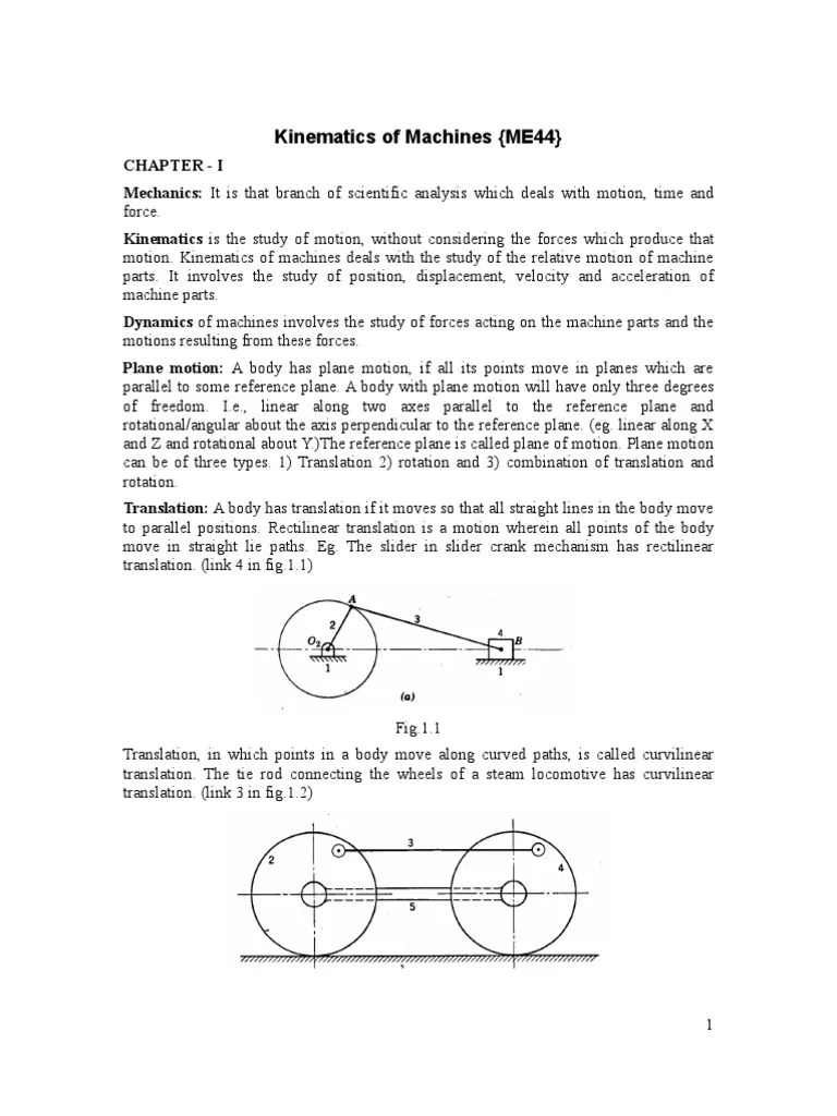 Kinematics of Machines PDF
