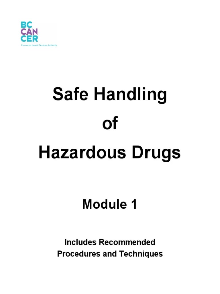 Safe Handling of Hazardous Drugs Includes Procedures and Techniques PDF