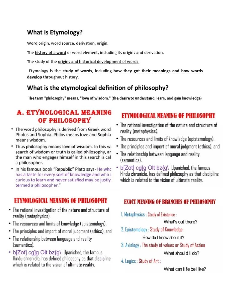 What Is Etymology PDF