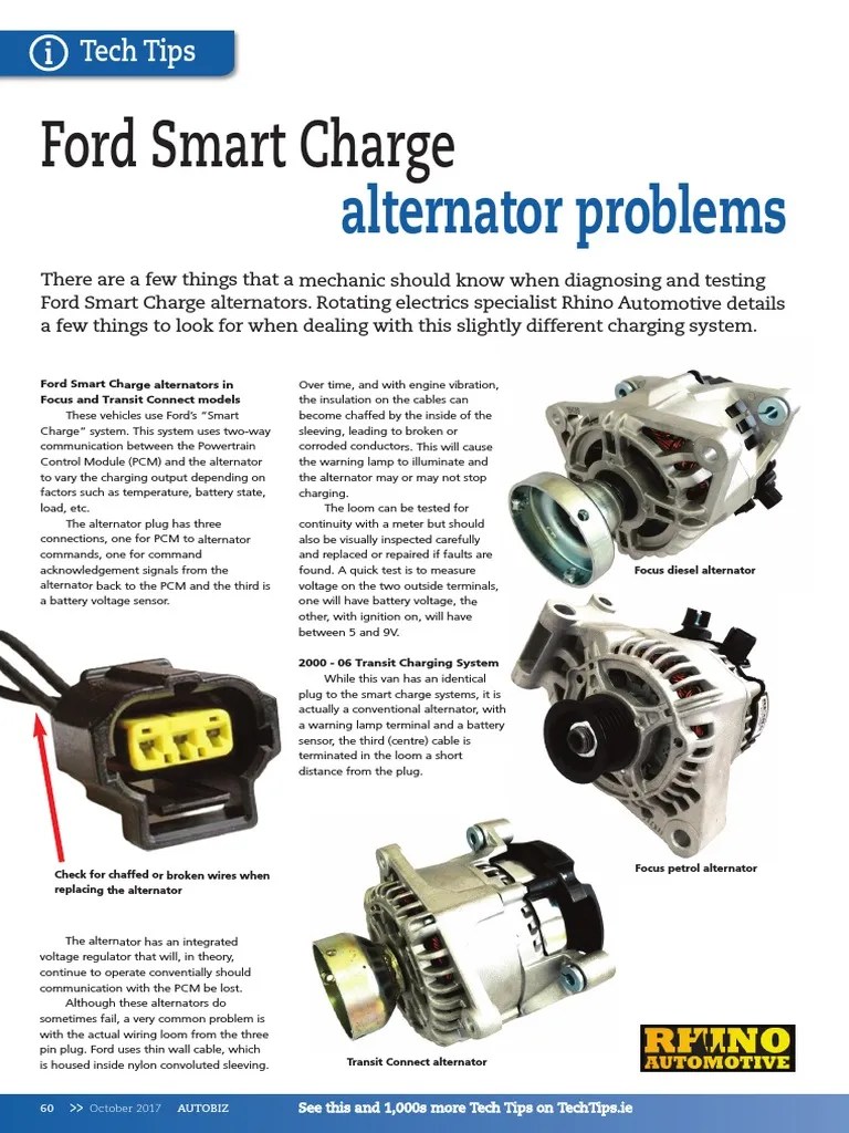 Ford Smart Charge Alternator Problems PDF Electrical Connector