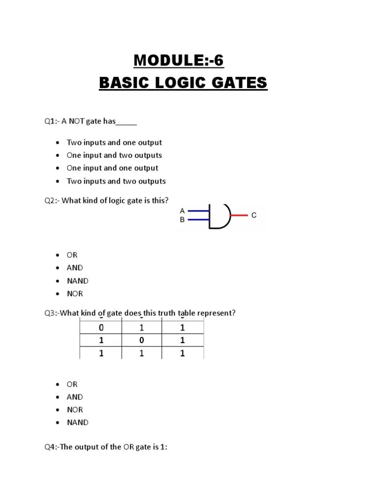 Basic Logic Gates PDF