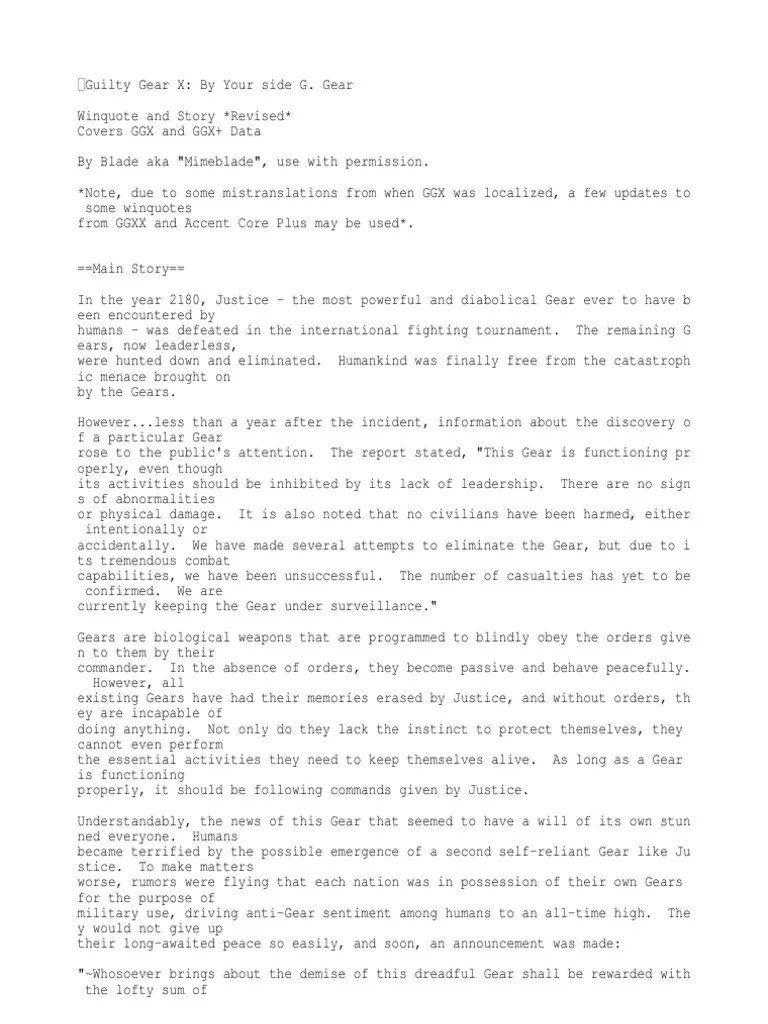 Guilty Gear X by Your Side G.Gear PDF Crime Thriller