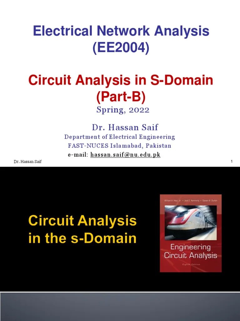 Electrical Network Analysis (EE2004) Circuit Analysis in SDomain