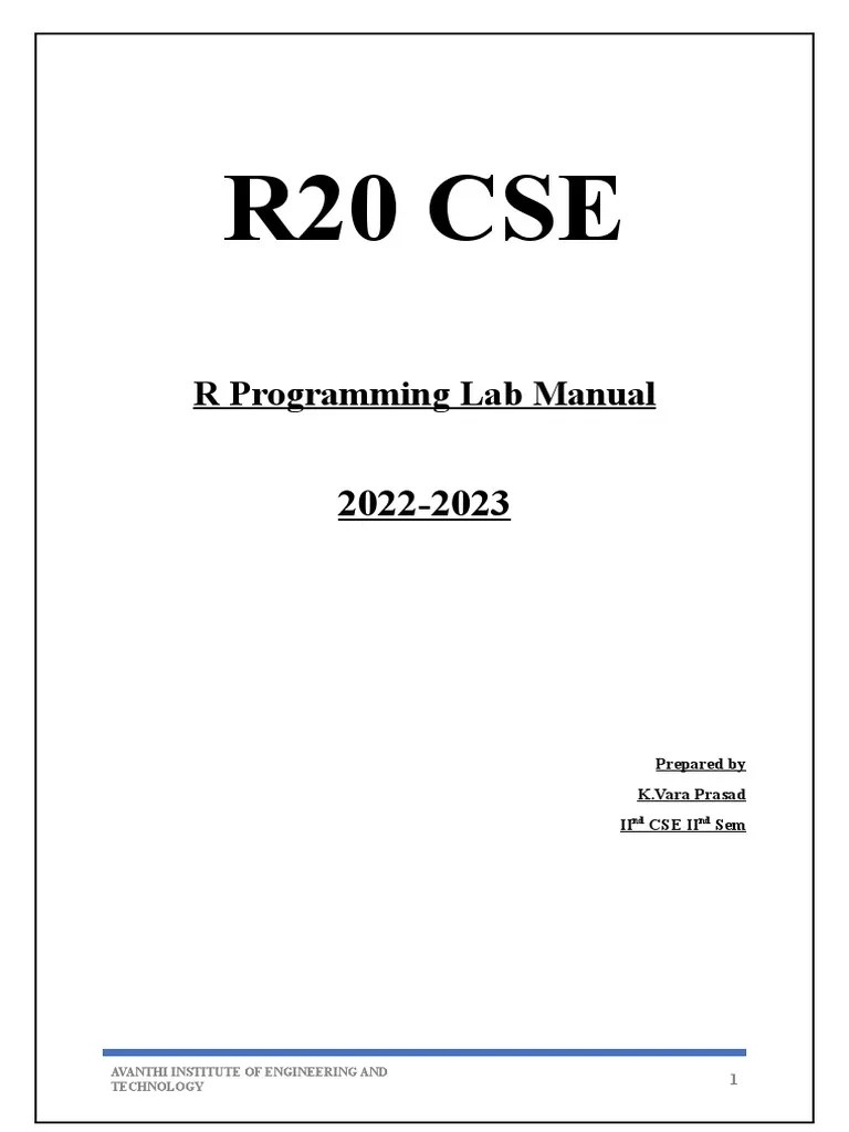 R20 Cse R Programming Lab Manual PDF Data Type Computer Programming
