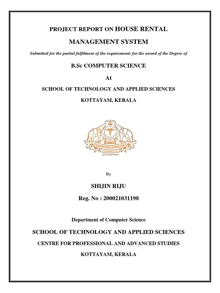 House Rental Management System Project Report On PDF