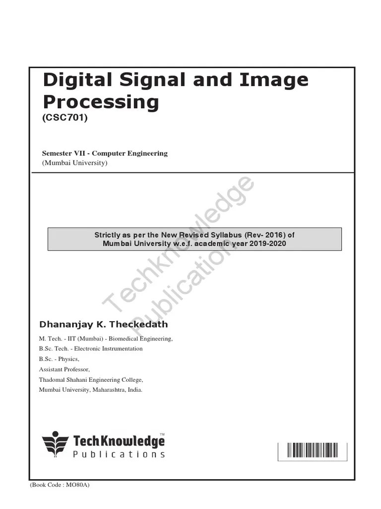 Digital Signal and Image Processing PDF Discrete Fourier Transform