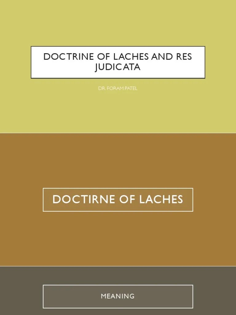 Res Judicata and Laches Download Free PDF Laches (Equity) Res