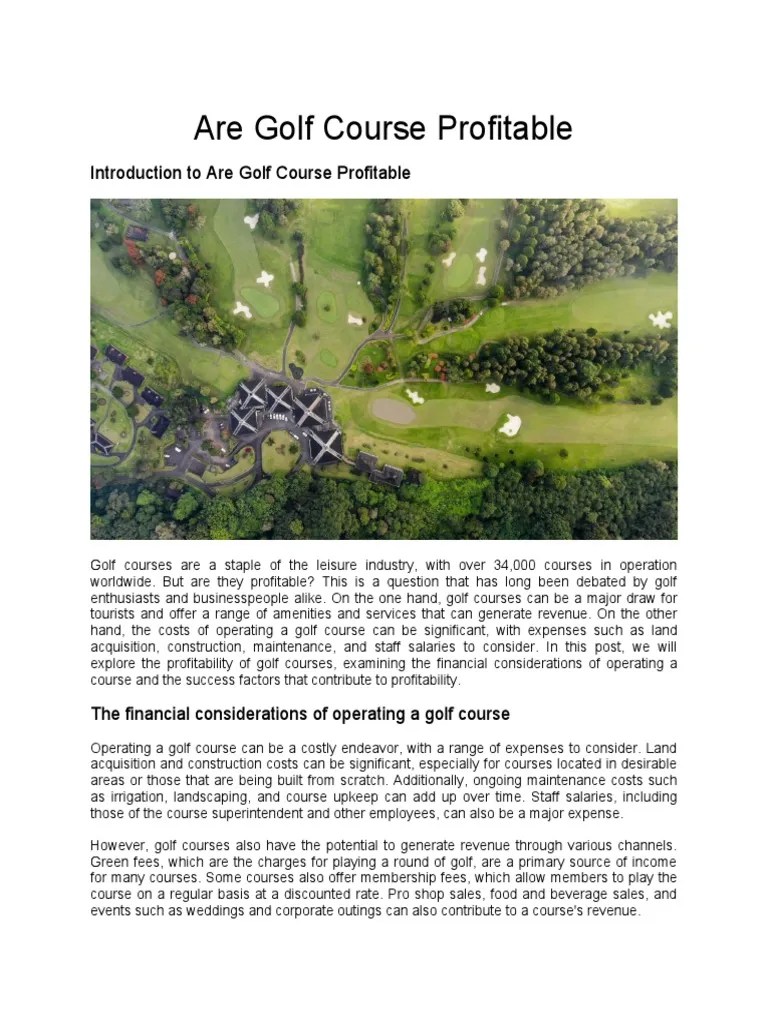 Are Golf Course Profitable PDF Profit (Economics) Golf Course