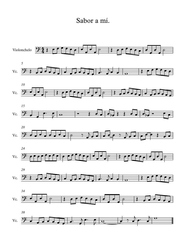 Sabor A Mi Partitura Completa PDF