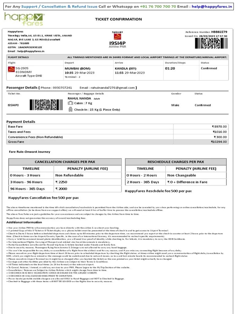 Ticket Confirmation PDF