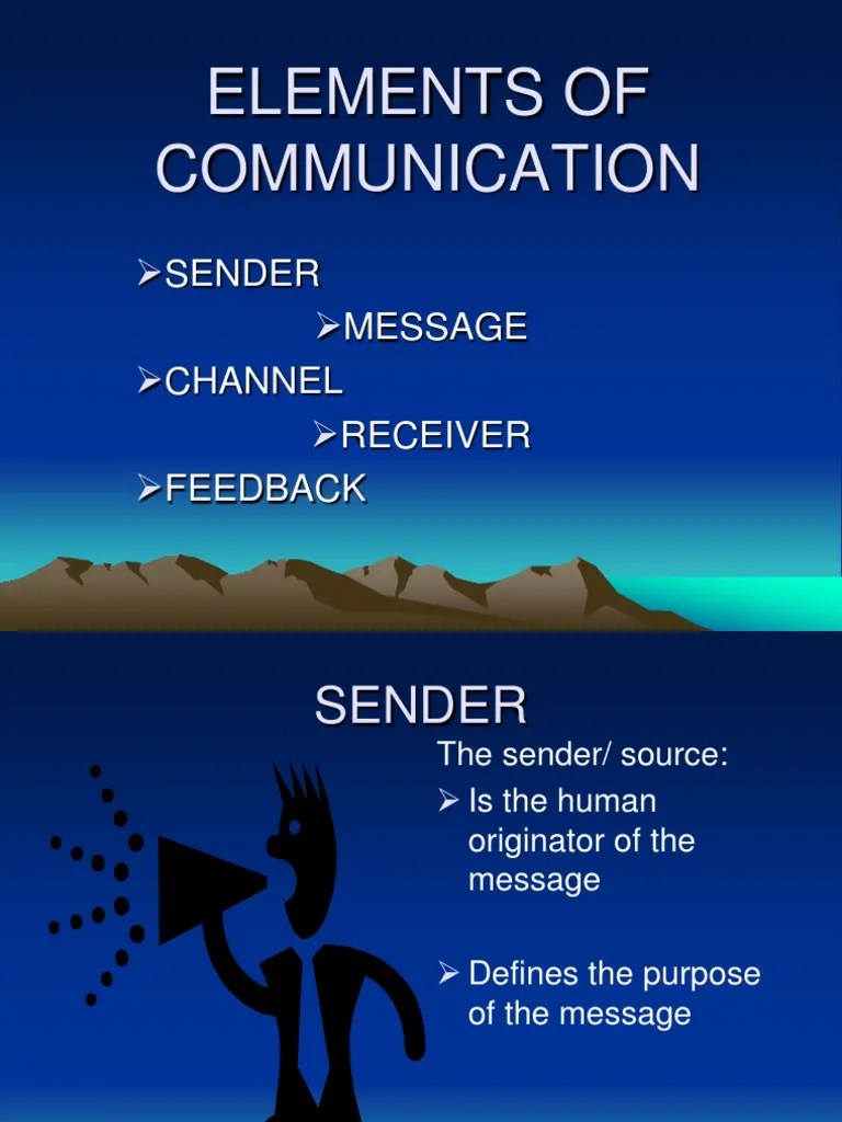 Five Elements of Communication Communication