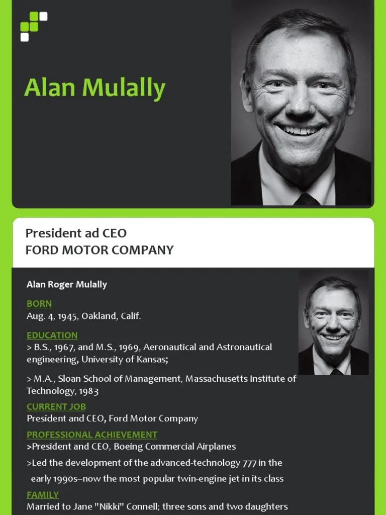 Alan Mulally and Ford Business