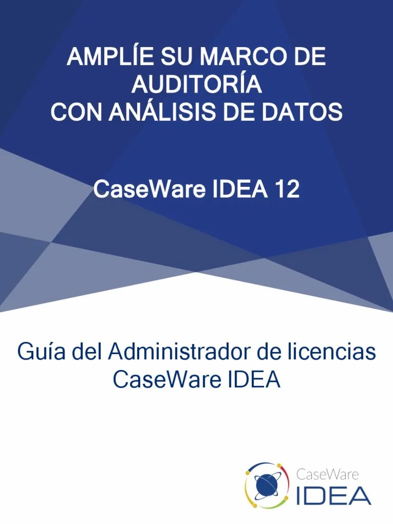 CaseWare IDEA License Manager User Guide PDF Ventana (informática