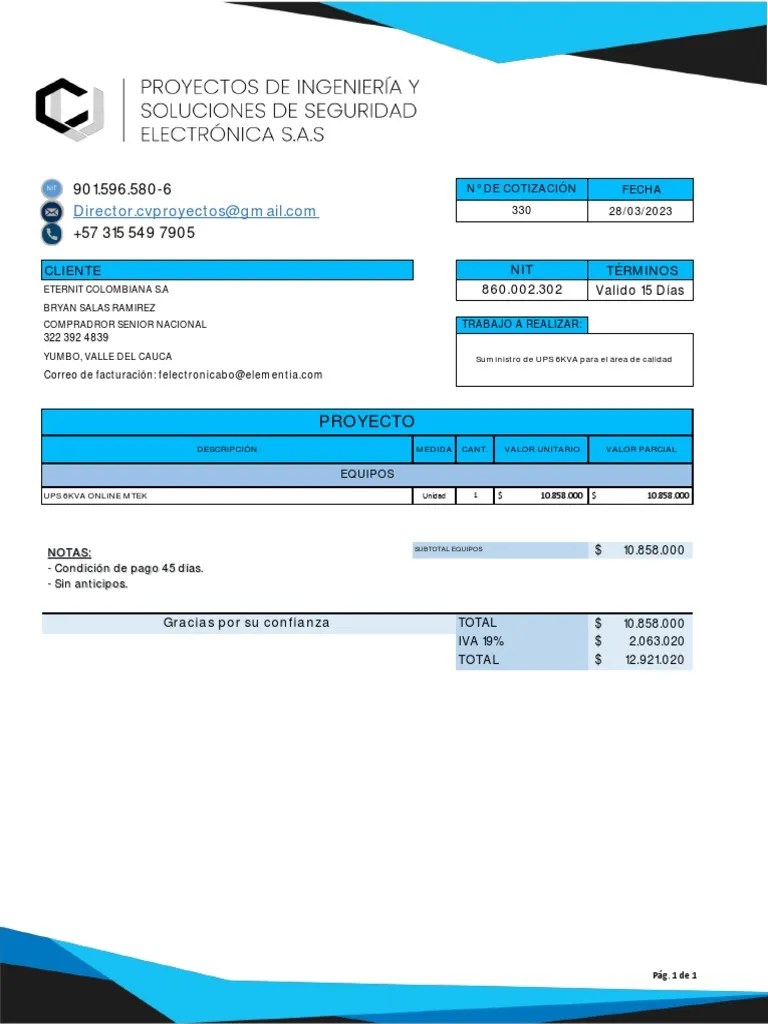 CV COT 330 ups calidad PDF