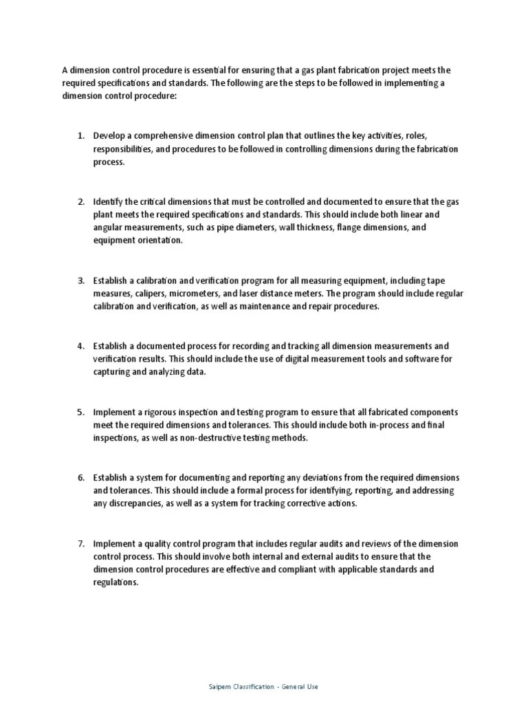 Proposed Dimensional Control Plan PDF Verification And Validation