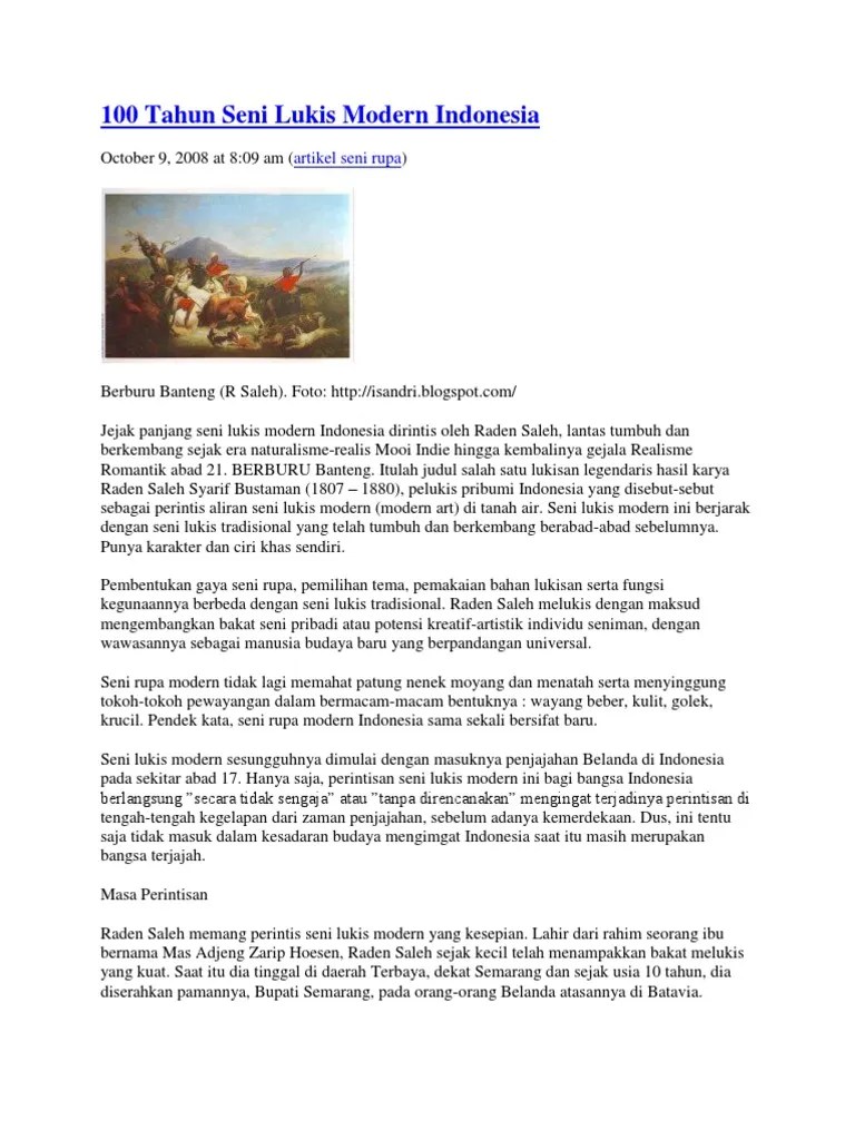 100 Tahun Seni Lukis Modern | PDF