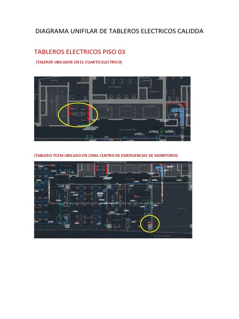 Diagrama Unifilar de Tableros Electricos Calidda | PDF
