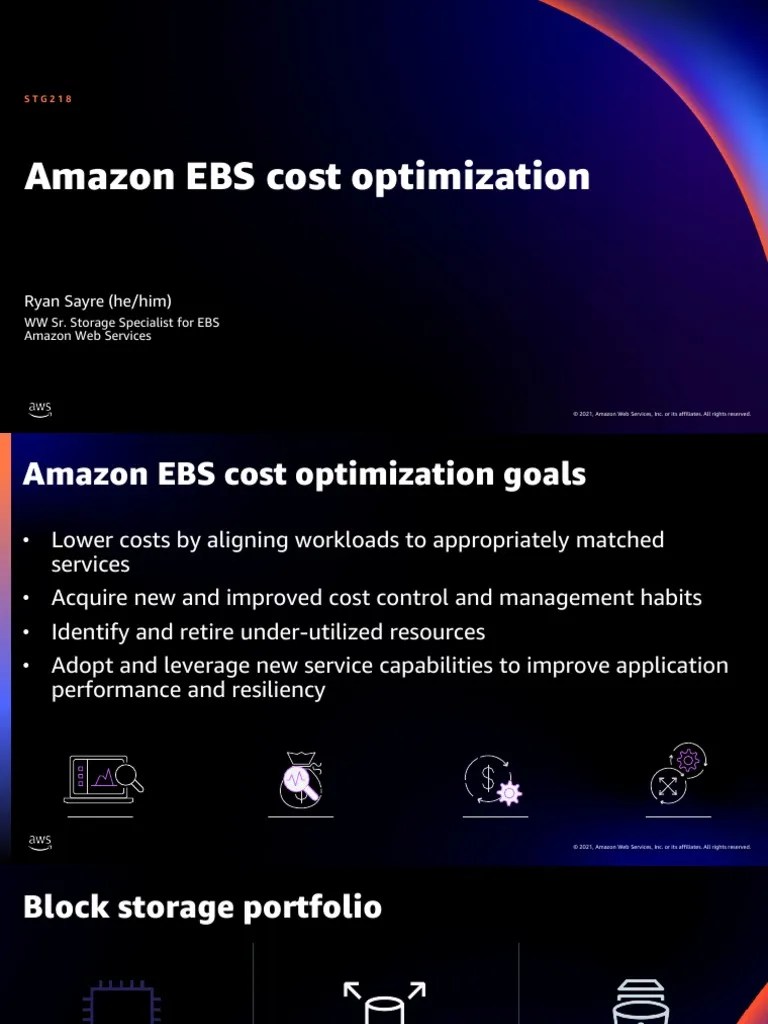Amazon EBS Cost Optimization STG218 PDF Solid State Drive Amazon