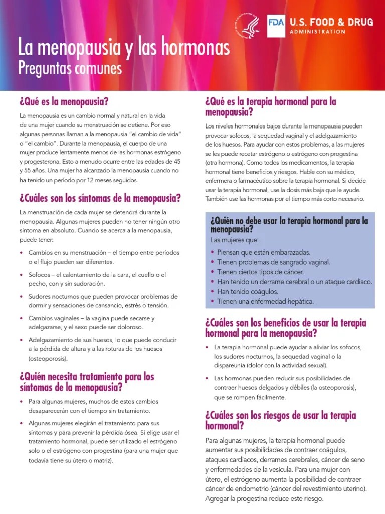 owh spanish menopause and hormones common questions fact sheet