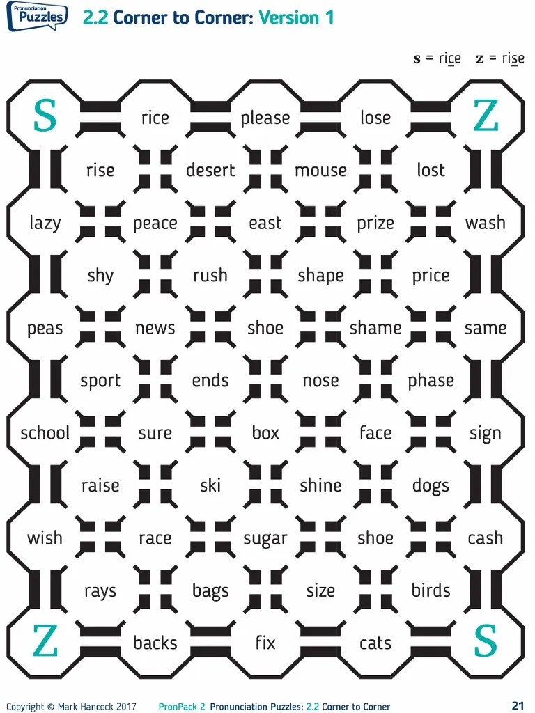 Corner to Corner worksheet PDF