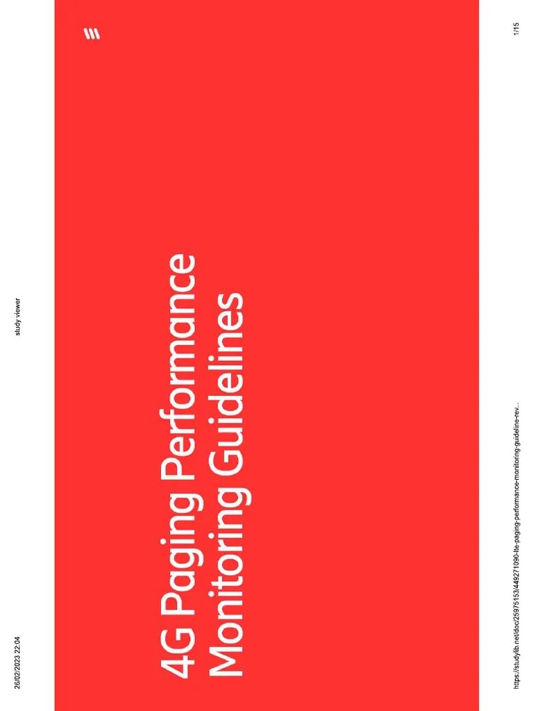 LTE Paging Performance Monitoring Guideline PDF PDF