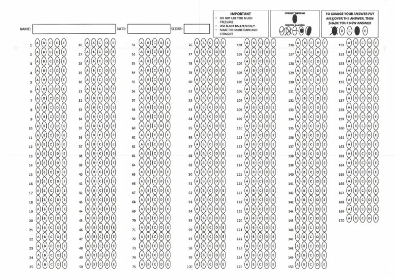 CSC ANSWER SHEET | PDF