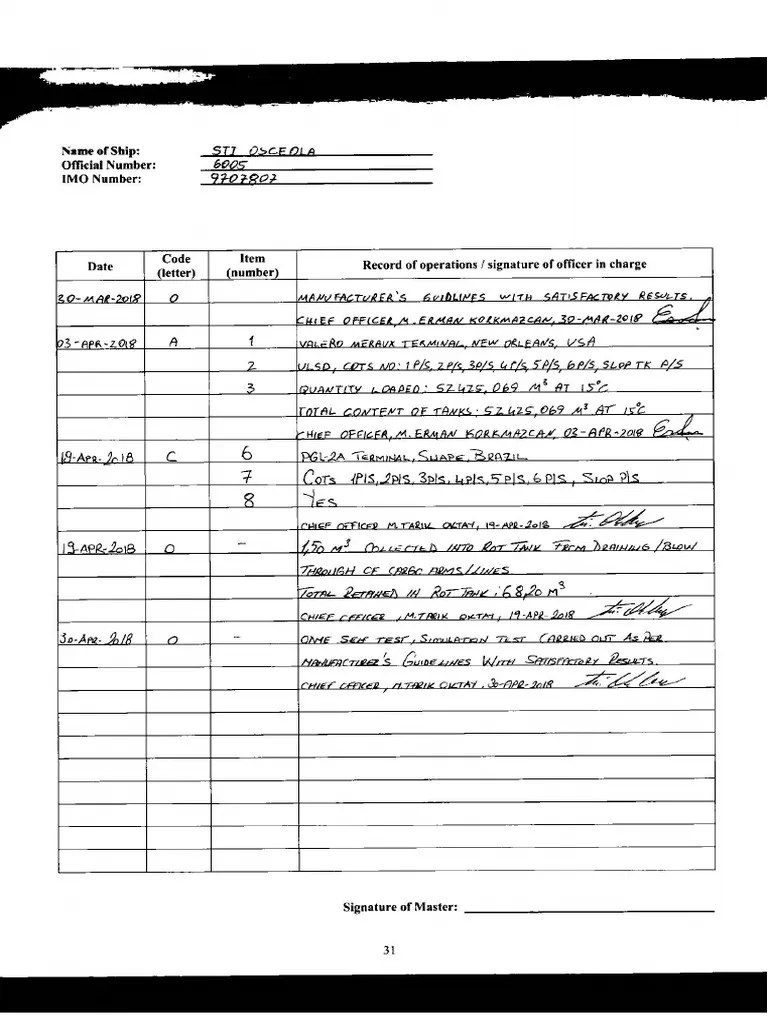 Oil Record Book Part II April 2018 PDF PDF