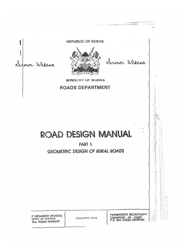 Kenya Road Design Manual Geometric Design_Part I PDF