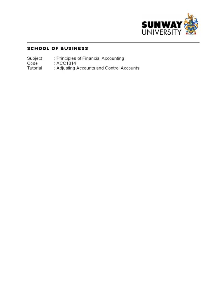 Tutorial 6 Additional Adjustments & Control Accounts Questions PDF PDF